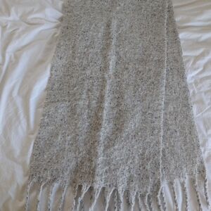 Gray Fringed Scarf